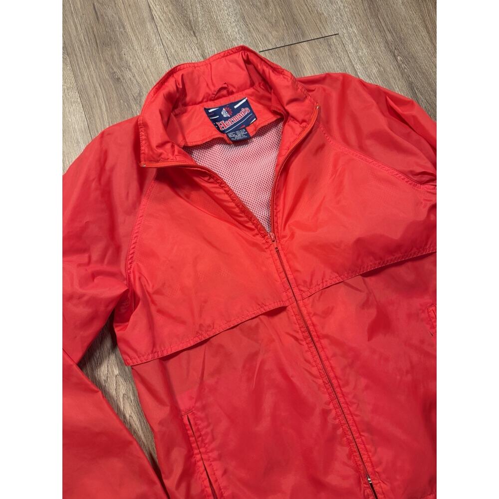 Mens Vintage 80s “Rainy Summer Days” Red POP Size Small Herman’s Rain Jacket